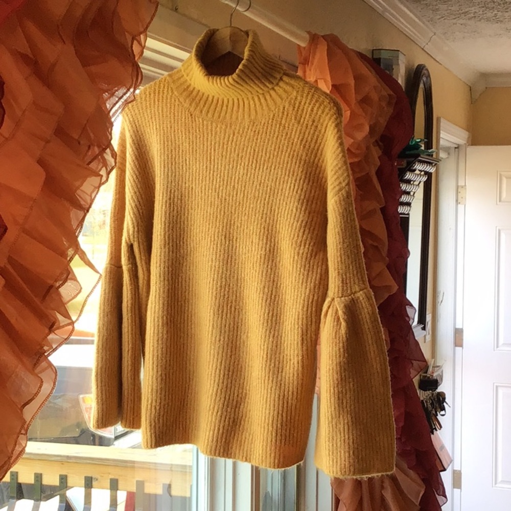 Gold Bell Sleeve Sweater